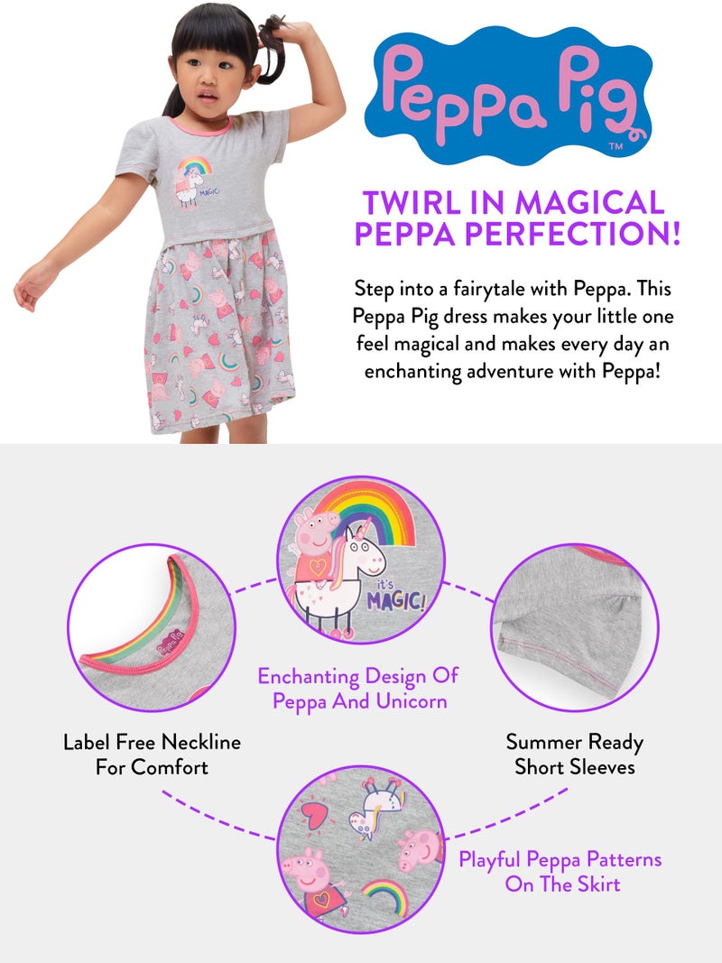 Peppa Pig Dress | Beach Rainbow Girls Dress | Girls Summer Dresses Multicolored Size 5 - Image 4